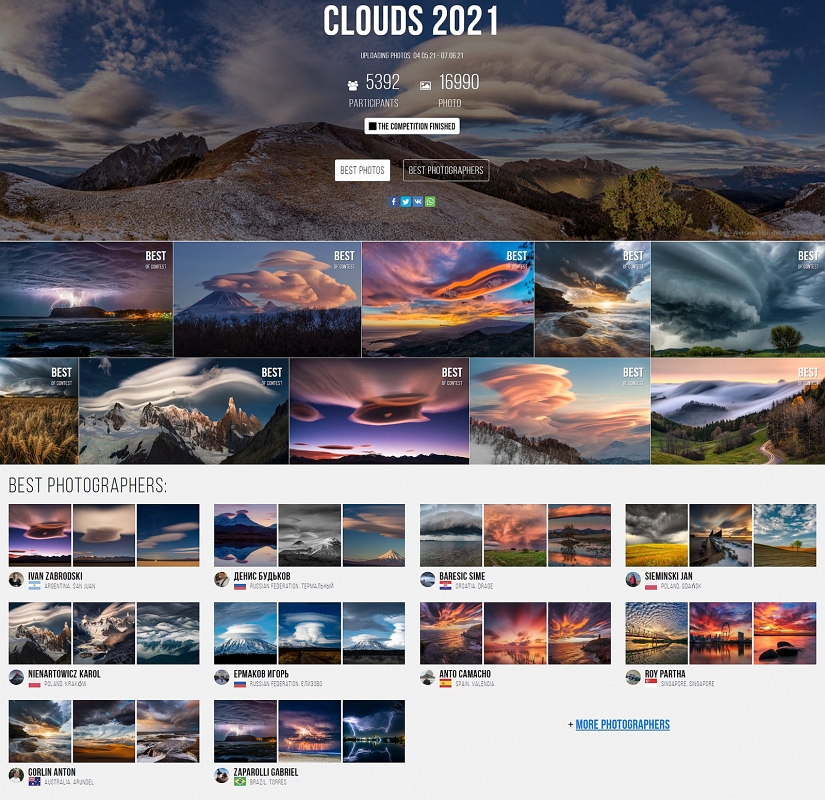 35awards.com CLOUDS 2021.jpg - Lipiec 2021 Na portalu 35awards.com zakonczył sie konkurs "CLOUDS 2021", milo mi sie pochwalic ze w TOP100 zajałem 4 miejsce wsrod bardzo wielu swietnych fotografow . W konkursie udział wzieło 16 990 zdjec a wystawiło je 5392 fotografow https://35awards.com/page/contests/num/615/