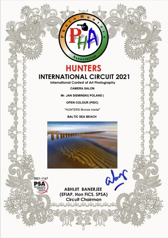Baltic Sea Beach Braze Medal.jpg - Kwiecien 2021 W konkursie HUNTER NTERNATIONAL CIRCUT 2021 pod patronatem Photographic Society Of America,   fotografia "Baltic Sea Beach" zdobyła Braze Medal......Marzec 2021 fotografia zdobyła miano "Zdiecia Dnia " na portalu Fotoluby