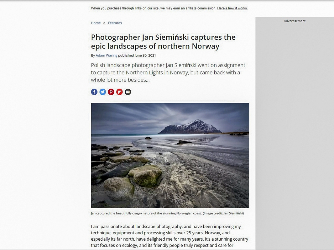 Digital Camera UK kopia.jpg - Digital Camera UK 30 czerwiec 2021 - w magazynie ukazał sie moj mini reportaz z Norwegia " Fotograf Jan Siemiński uchwycił epickie krajobrazy północnej Norwegii "  https://www.digitalcameraworld.com/features/photographer-jan-sieminski-captures-the-epic-landscapes-of-northern-norway