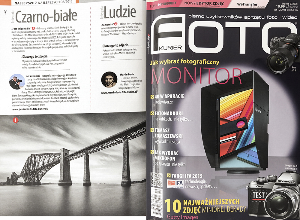 Foto-KurierMIN.jpg - * Forth Bridge * Edynburg, Szkocja, fotografia wydrukowana w magazynie Foto Kurier nr 8/2015 w cyklu "Najlepsze z Najlepszych" zdjecia m-ca sierpnia