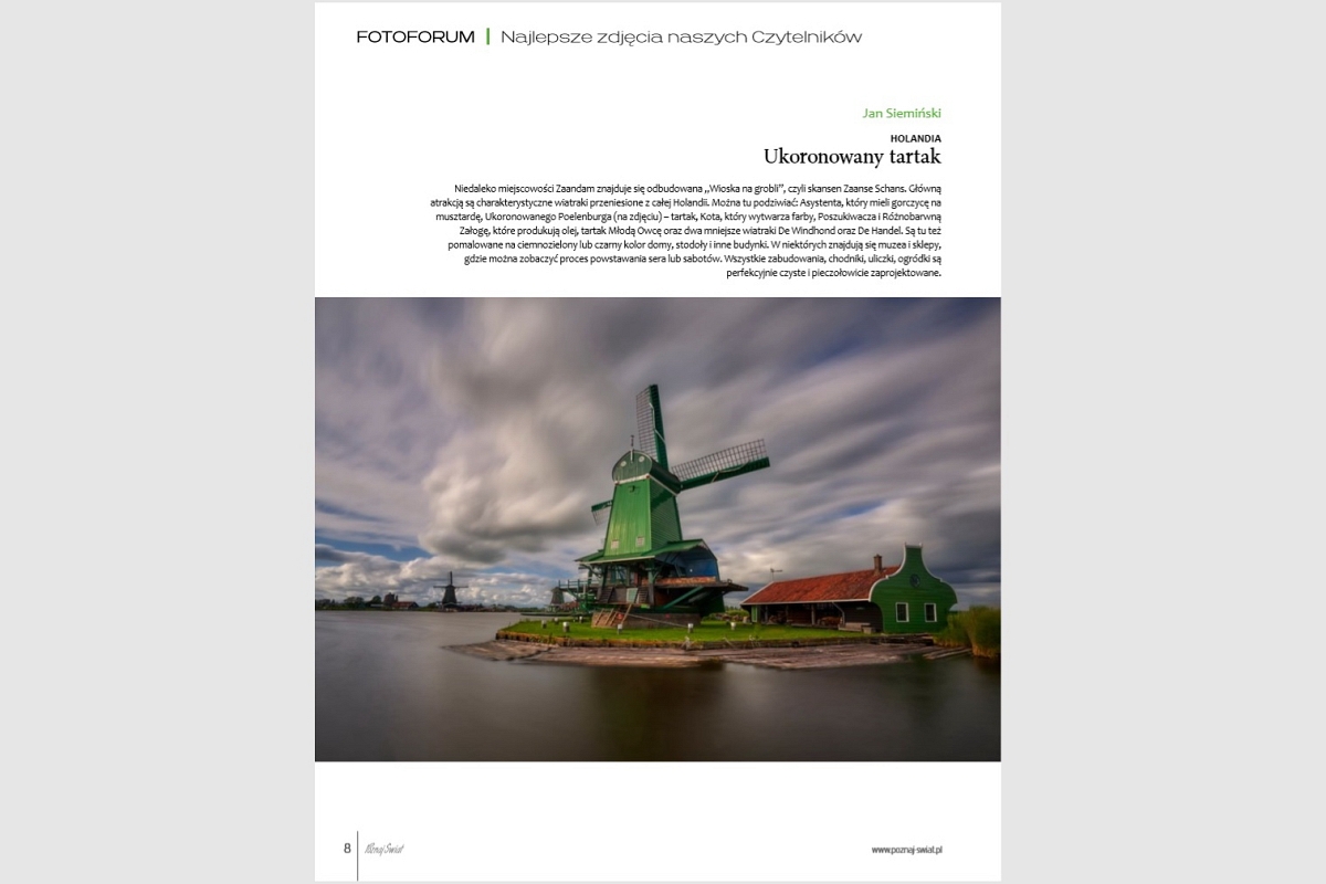 Poznaj Swiat zaandam.jpg - Zaandam, Holandia ... sierpien 2018 fotografia została opublikowana w Magazaynie POZNAJ SWIAT w dziale " Najlepsza zdjecia naszych czytelnikow "