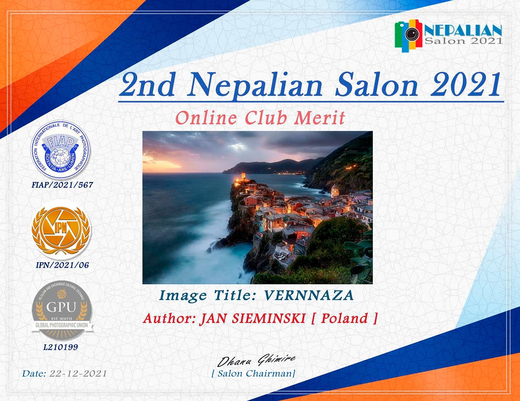 VERNNAZA _.jpg - 24 listopad 2021, fotografia "VERNNAZA" Włochy, otrzymała medal CLUB MERIT w konkursie 2ND Nepalian Salon w Nepalu, konkurs pod patronatem FIAP