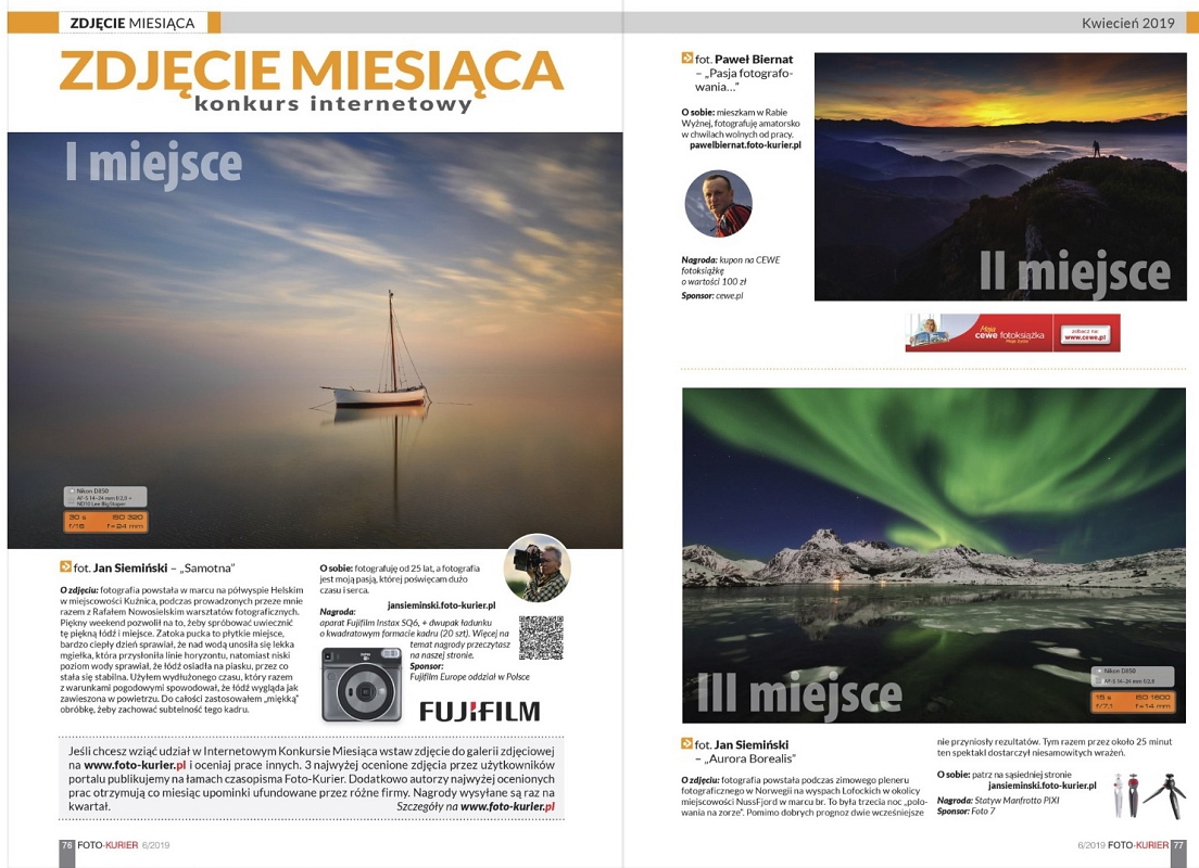 maj 2019 I i III FK.jpg - Czerwiec 2019...... fotografie ktore zajeły I i III miejsce w konkursie Zdjecie Miesiaca Kwietnia, publikacja  w nr 6/2019 magazynu Foto Kurier